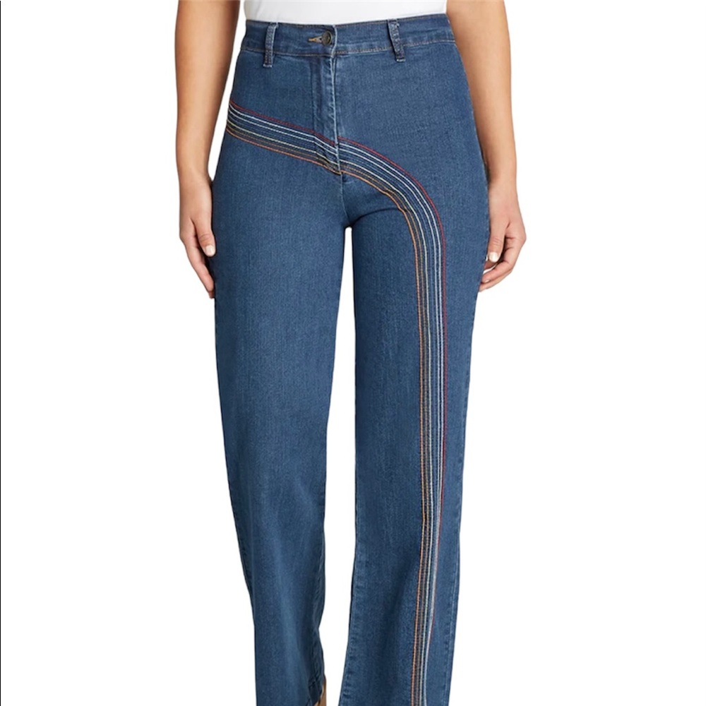 ModCloth Rainbow With Me Wide- Leg Jeans Size 18W Plus Size